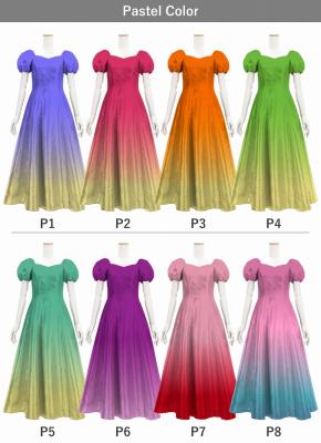 [Gradation]Custom Midi Dress/ Pastel Color Gradation / JC53-gradation-P
