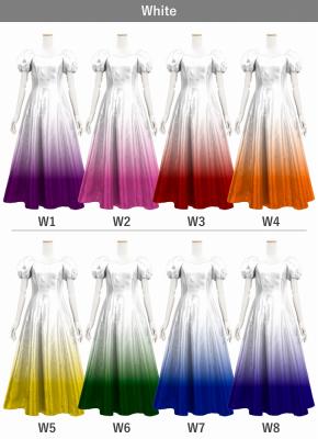 [Gradation]Custom Midi Dress/ White Color Gradation / JC53-gradation-W