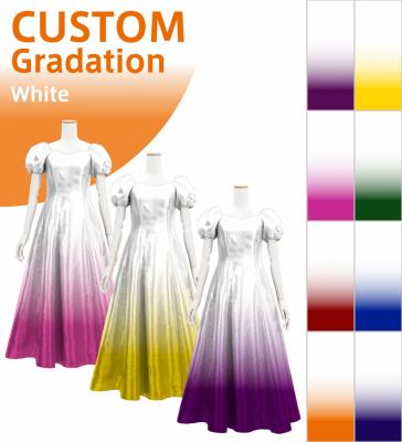 [Gradation]Custom Midi Dress/ White Color Gradation / JC53-gradation-W