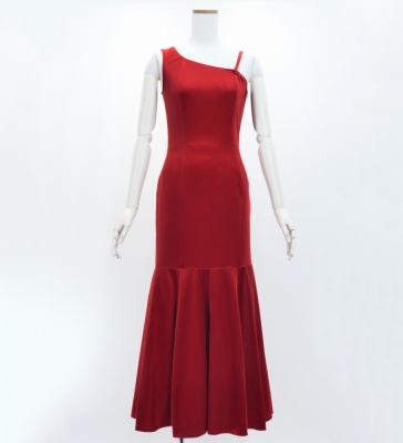 Custom Long Dress with Velvet / JC54-solid