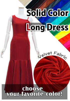 Custom Long Dress with Velvet / JC54-solid