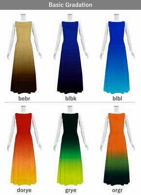 [Gradation]Custom Long Slit Dress with Velvet/ Basic Gradation / JC56-gradation-B