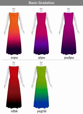 [Gradation]Custom Long Slit Dress with Velvet/ Basic Gradation / JC56-gradation-B