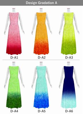 [Gradation]Custom Long Slit Dress with Velvet/ Design-Gradation / JC56-gradation-D