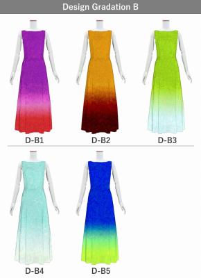 [Gradation]Custom Long Slit Dress with Velvet/ Design-Gradation / JC56-gradation-D