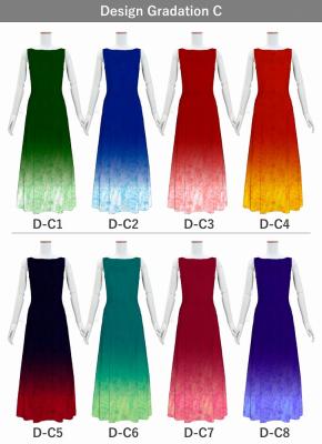 [Gradation]Custom Long Slit Dress with Velvet/ Design-Gradation / JC56-gradation-D