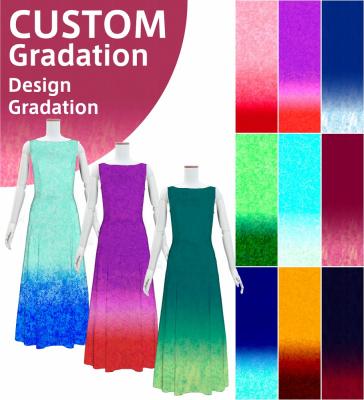 [Gradation]Custom Long Slit Dress with Velvet/ Design-Gradation / JC56-gradation-D