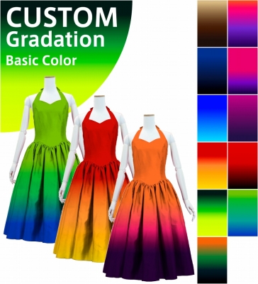 [Gradation]Custom Midi Halterneck Dress with Shantung / Basic Gradation / JC57-gradation-B