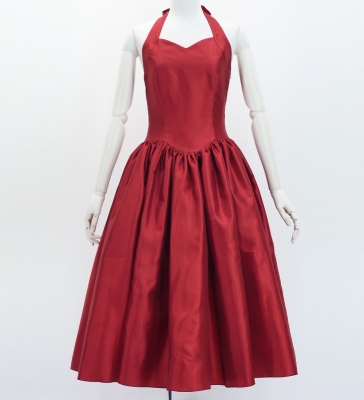 Custom Midi Halterneck Dress  / JC57-solid