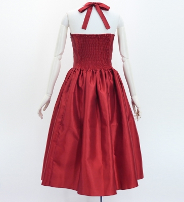 Custom Midi Halterneck Dress  / JC57-solid