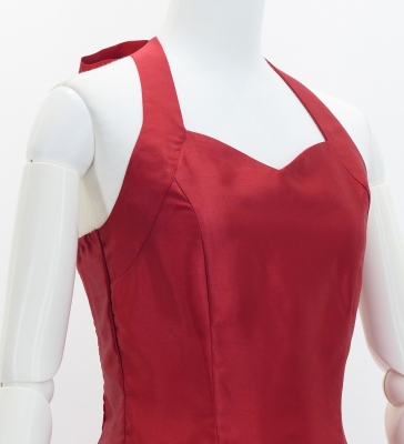 Custom Midi Halterneck Dress  / JC57-solid