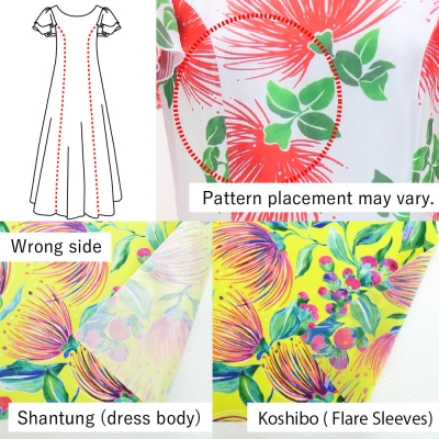 Kids Custom Double Flare Sleeves Long Dress / JCp84-pattern
