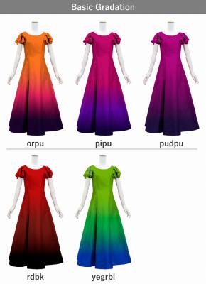 [Gradation]Custom Double Flare Sleeves Long Dress/ Basic Gradation / JC59-gradation-B