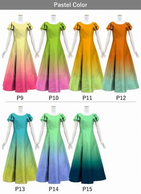 [Gradation]Custom Double Flare Sleeves Long Dress/ Pastel Color Gradation / JC59-gradation-P