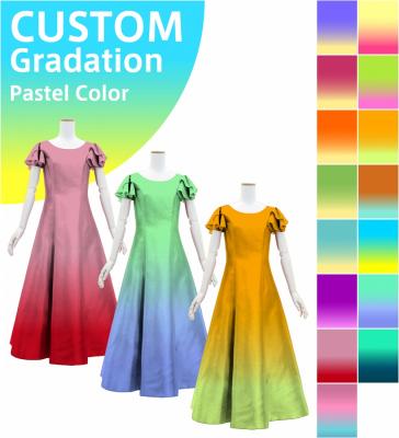 [Gradation]Custom Double Flare Sleeves Long Dress/ Pastel Color Gradation / JC59-gradation-P