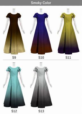 [Gradation]Custom Double Flare Sleeves Long Dress/ Smoky Color Gradation / JC59-gradation-S
