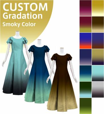 [Gradation]Custom Double Flare Sleeves Long Dress/ Smoky Color Gradation / JC59-gradation-S