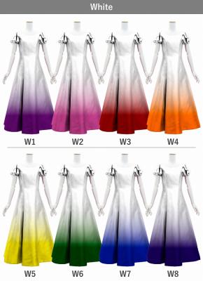 [Gradation]Custom Double Flare Sleeves Long Dress/ White Color Gradation / JC59-gradation-W