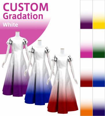 [Gradation]Custom Double Flare Sleeves Long Dress/ White Color Gradation / JC59-gradation-W