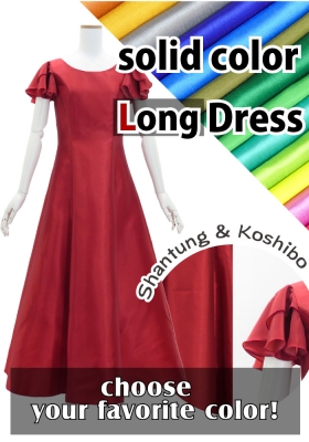 Custom Double Flare Sleeves Long Dress / JC59-solid