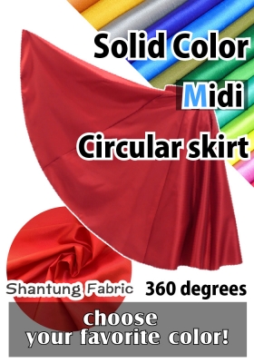 Custom Midi Circular Skirt (360 degrees)/ JC74-solid