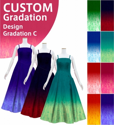 [Gradation] Custom Long Dress with Velvet×Shantung / Design-Gradation / JC76-gradation-D