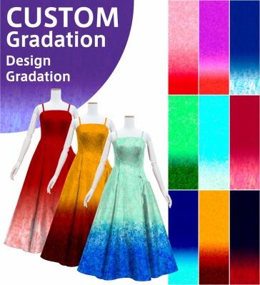[Gradation] Custom Long Dress with Velvet×Shantung / Design-Gradation / JC76-gradation-D
