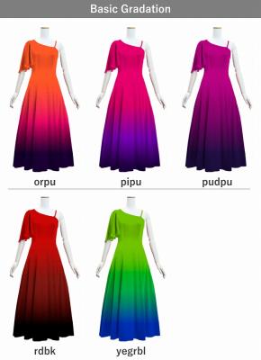 [Gradation]Custom One Shoulder Flare sleeve Long Dress/ Basic Gradation / JC90-gradation-B