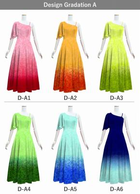 [Gradation]Custom One Shoulder Flare sleeve Long Dress/ Design-Gradation / JC90-gradation-D