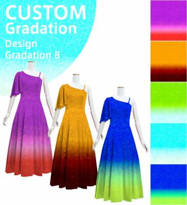 [Gradation]Custom One Shoulder Flare sleeve Long Dress/ Design-Gradation / JC90-gradation-D