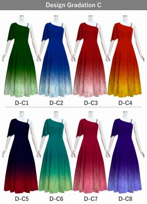 [Gradation]Custom One Shoulder Flare sleeve Long Dress/ Design-Gradation / JC90-gradation-D