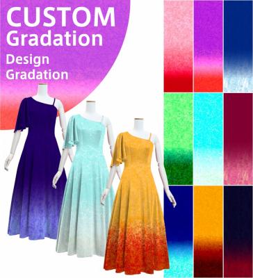 [Gradation]Custom One Shoulder Flare sleeve Long Dress/ Design-Gradation / JC90-gradation-D