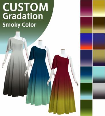 [Gradation]Custom One Shoulder Flare sleeve Long Dress/ Smoky Color Gradation / JC90-gradation-S