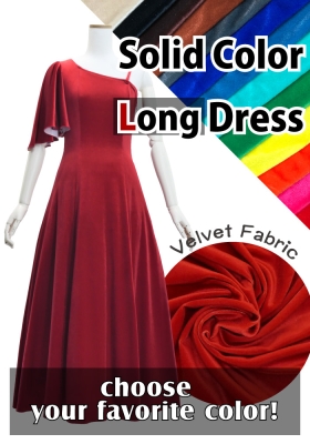 Custom One Shoulder Flare sleeve Dress / JC90-solid