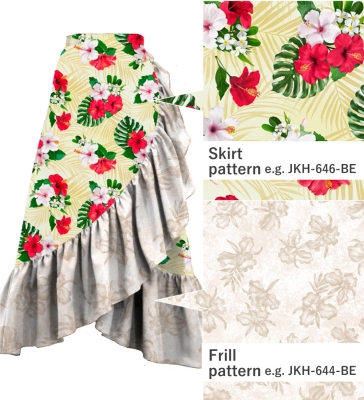 Custom Wrap Skirt / JC93-mix
