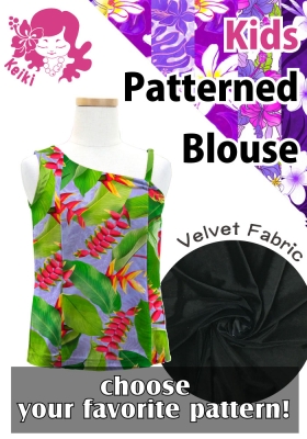 Kids Custom One Shoulder Blouse with Velvet / JCp106-pattern