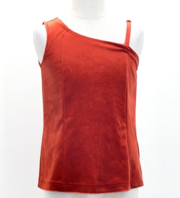 Kids Custom One Shoulder Blouse with Velvet / JCp106-solid