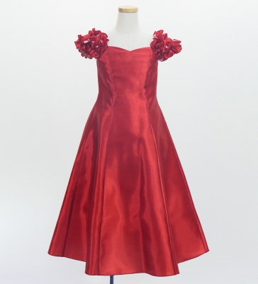 Kids Custom Long Dress With 2gather Frill Puff Sleeves / JCp108-pattern