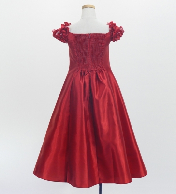 Kids Custom Long Dress With 2gather Frill Puff Sleeves / JCp108-pattern