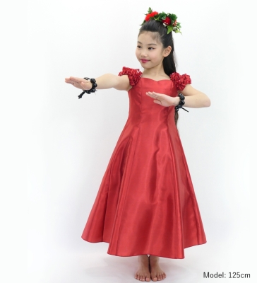 Kids Custom Long Dress With 2gather Frill Puff Sleeves / JCp108-pattern