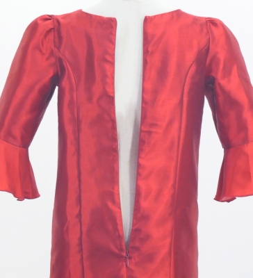 Kids Custom Frilled Sleeve Long Dress / JCp113-solid