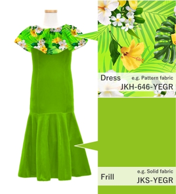 Kids Custom Long Multi Way Dress with Velvet & Koshibo/ JC138-mix