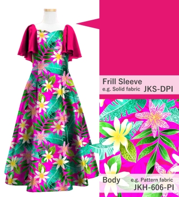 Kids Custom Frill Sleeve Long Dress / JCp23-pattern