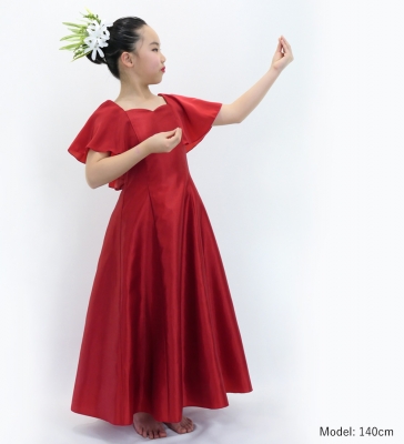 Kids Custom Frill Sleeve Long Dress / JCp23-solid