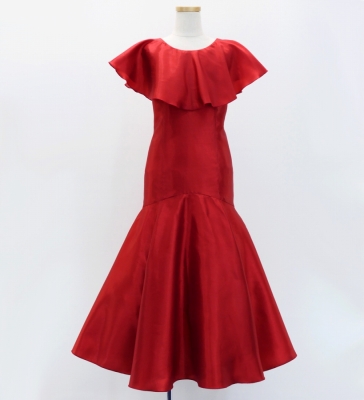 Kids Custom ruffled collar Long Dress / JCp28-pattern