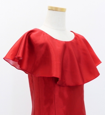 Kids Custom ruffled collar Long Dress / JCp28-pattern