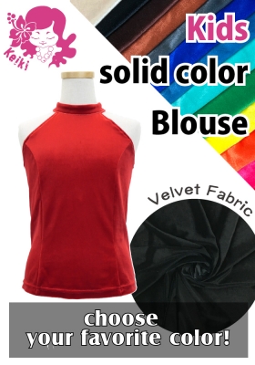 Kids Custom American Armhole Blouse with Velvet / JCp33-solid