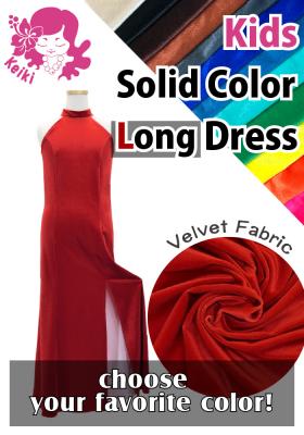 Kids Custom Long Slit Dress with Velvet / JCp40-solid