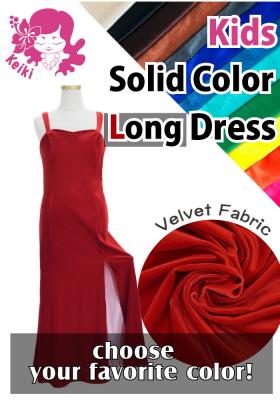Kids Custom Long Slit Dress with Velvet / JCp41-solid