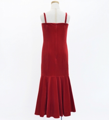 Kids Custom Long Velvet Dress / JCp42-solid